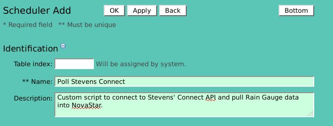 Stevens Scheduler Entry