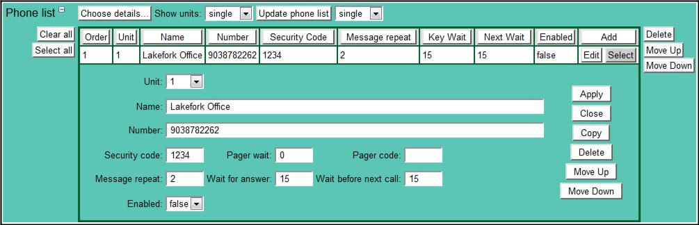 Alerttalk3 Phone List Edit