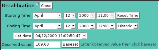 Calibration Edit Page Baseset Tool