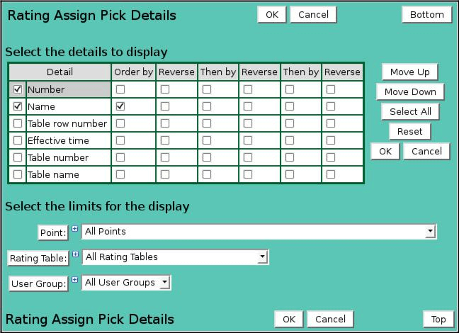 Rating Assign Pick Details
