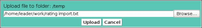 Rating Table Import File Select