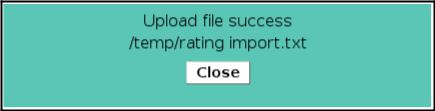 Rating Table Import File Success