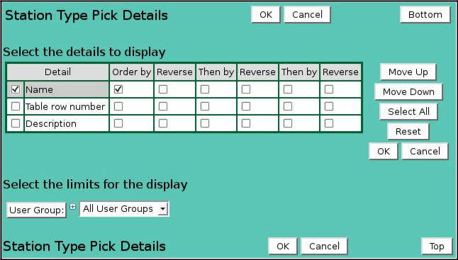 Station Type Pick Details